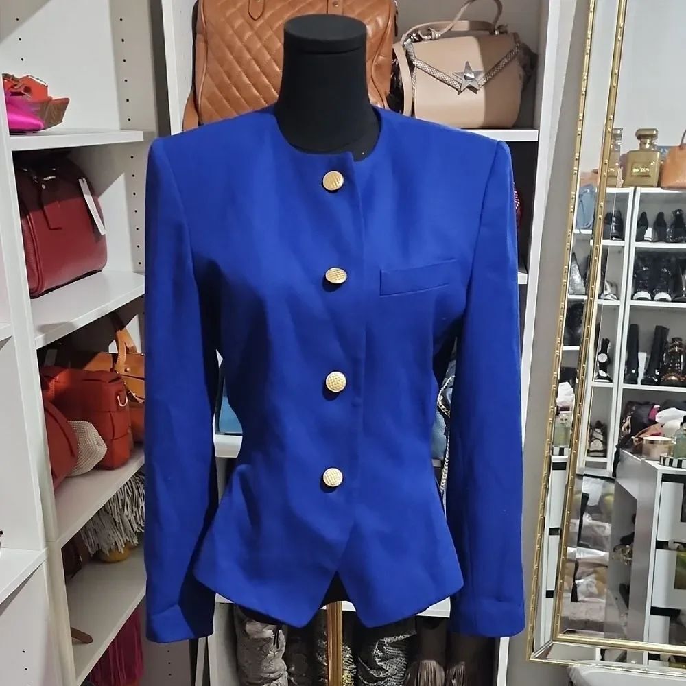 Kasper Royal Blue Blazer with Gold Accents